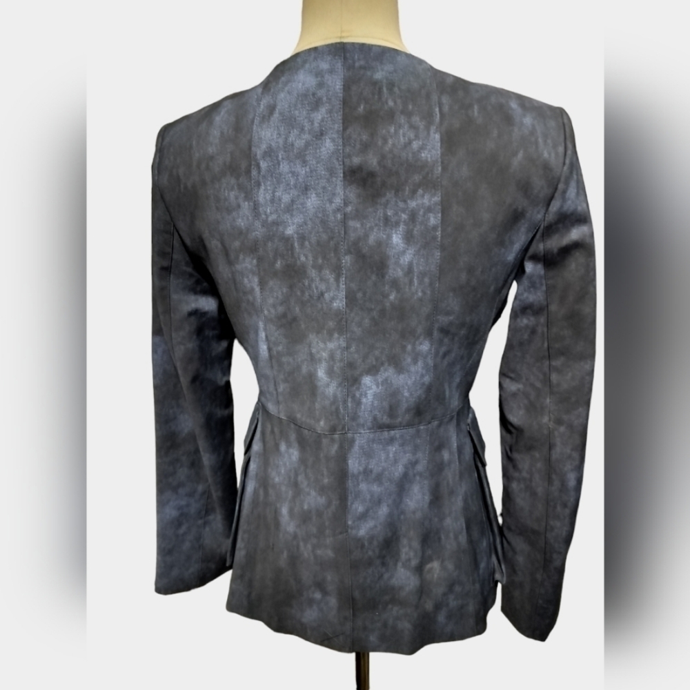 (1642) Dkny Collarless Split Front Patch Flap Poc… - image 5